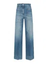 Victoria Beckham 'alina' Blue Jeans With Pockets And Logo Applied On The Front