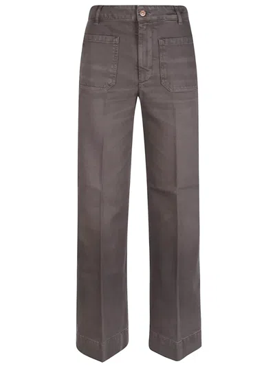 Victoria Beckham Jeans Alina A Gamba Ampia In Grigio Fossile In Gray