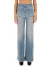 Victoria Beckham Cropped Jeans With Concealed Fly And Modern Silhouette In Blue
