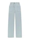 Victoria Beckham Alina Cotton Denim Jeans In Blue