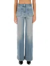 Victoria Beckham Cropped Jeans With Concealed Fly And Modern Silhouette In Denim