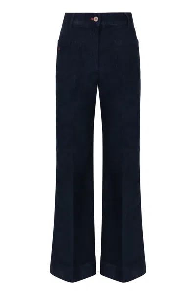 Victoria Beckham Jeans Alina In Corduroy In Black