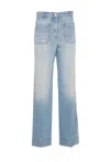 Victoria Beckham Alina Cropped Bootcut Jeans In Blue