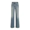 Victoria Beckham Cropped Jeans With Concealed Fly And Modern Silhouette In Blue