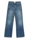 Victoria Beckham Flared Denim Jeans With Mid-rise Waist In Blue