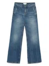 Victoria Beckham Flared Denim Jeans With Mid-rise Waist In Blue