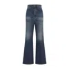 Victoria Beckham Wide Leg Kick Jeans Women In Blue