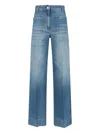Victoria Beckham 'alina' Blue Jeans With Pockets And Logo Applied On The Front In Blue