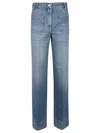 Victoria Beckham Wide-leg Jeans With Contrast Stitching And Pockets In Blue