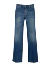 Victoria Beckham Regular Fit Trousers With 5 Pockets And Contrast Stitching In Blue