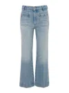 Victoria Beckham Alina Cropped Bootcut Jeans In Blue
