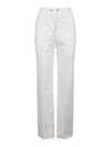 Victoria Beckham Flared High-waist Jeans With Subtle Logo Detail In White