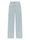Victoria Beckham Alina Cotton Denim Jeans In Clear Blue