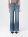 Victoria Beckham Wide-leg Jeans With Contrast Stitching And Pockets In Blue