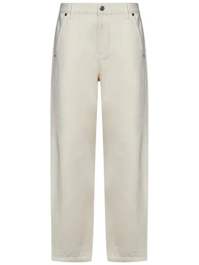 Victoria Beckham Mia High Rise Wide Cotton Denim Jeans In Ivory White