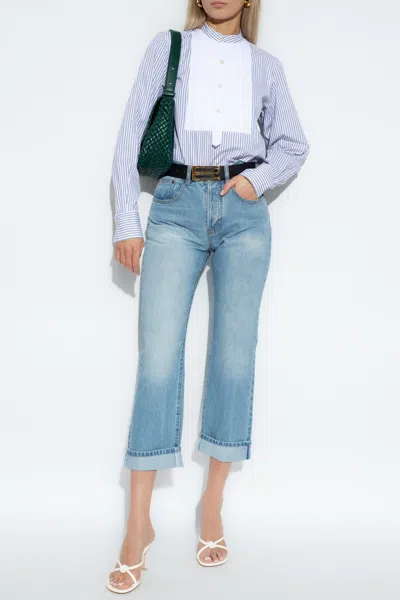 Victoria Beckham High-rise Cropped Jeans In Blue