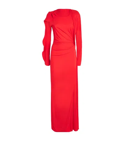 VICTORIA BECKHAM JERSEY DRAPED GOWN