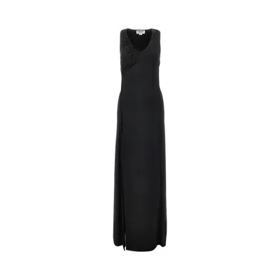 Victoria Beckham Jersey Dress With Splits In Black