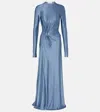 Victoria Beckham Jersey Maxi Dress In Blue