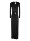 Victoria Beckham Crystal-embellished Stretch-satin Gown In Black