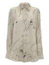 Victoria Beckham Jewellery-print Silk Pajama Top In Neutral