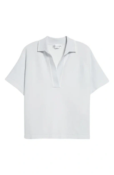 Victoria Beckham Johnny Collar Cotton Blend Polo In Ice