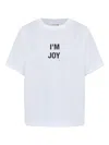 Victoria Beckham Graphic Print Crew Neck Short Sleeve Top In White