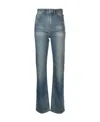 Victoria Beckham 'alina' Blue Jeans With Pockets And Logo Applied On The Front In Blue