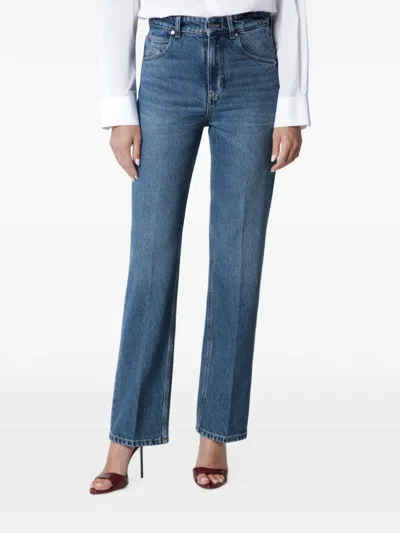 Victoria Beckham Julia Jeans In Blue Cotton Denim