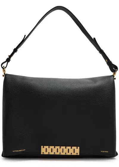 Victoria Beckham Jumbo Chain Leather Shoulder Bag In Black