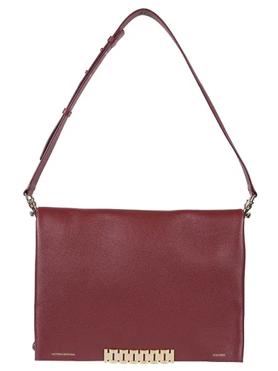 Victoria Beckham Jumbo Chain Pouch Bag In Burgundy