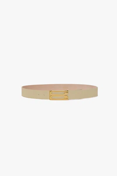 Victoria Beckham Jumbo Dorian Belt In Ivory Grained Leather In Transparent
