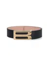 Victoria Beckham Crocodile Effect Belts Gold-tone Buckle