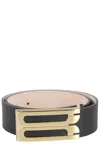 Victoria Beckham Crocodile Effect Belts Gold-tone Buckle