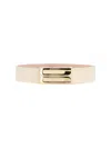Victoria Beckham Adjustable Length Metallic Buckle Smooth Finish Belts In Neutral