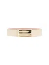 Victoria Beckham Adjustable Length Metallic Buckle Smooth Finish Belts In Neutral