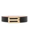 Victoria Beckham Leather Belt Adjustable Gold-tone Buckle In 黑色