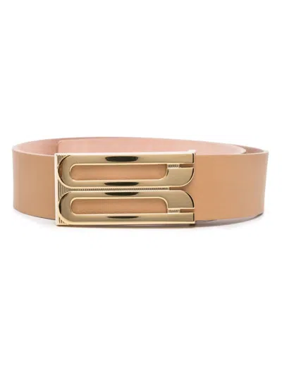 Victoria Beckham Jumbo Frame Belt In 中性色