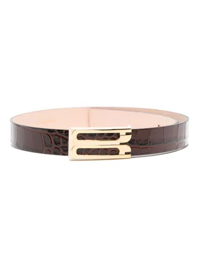 Victoria Beckham Jumbo Frame Belt In Brown