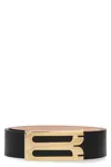 Victoria Beckham Jumbo Frame Belt In Leather In Black