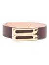 Victoria Beckham Jumbo Frame Leather Belt In Purple