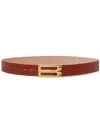 Victoria Beckham Embossed Leather Belt In Red