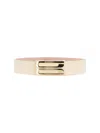 Victoria Beckham Adjustable Length Metallic Buckle Smooth Finish Belts In Neutral