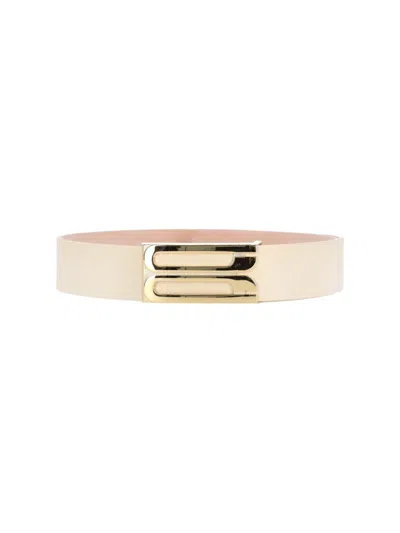 Victoria Beckham Jumbo Frame" Belt White In Multi