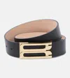 Victoria Beckham Jumbo Frame Leather Belt In Black