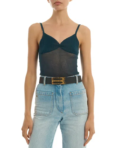 Victoria Beckham Jumbo Frame Leather Belt In Black