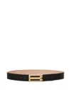 Victoria Beckham Jumbo Frame Leather Belt In Black