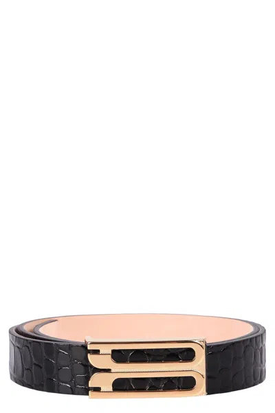 Victoria Beckham Jumbo Frame Printed Leather Belt