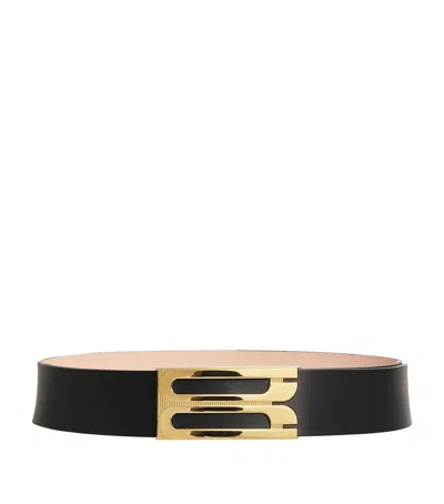 Victoria Beckham Jumbo Leather Frame Belt In Black