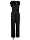 Victoria Beckham Black Jumpsuit With Viscose Blend Belt Women